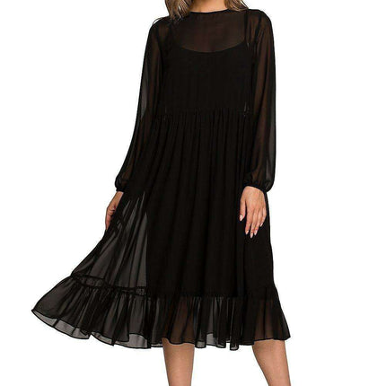 Chic Ruffled Chiffon Evening Dress