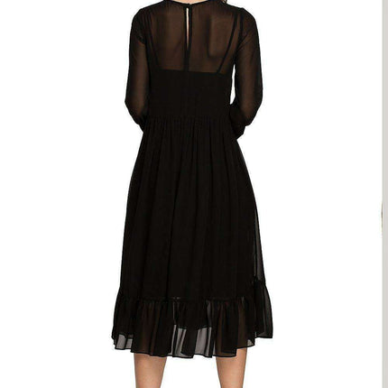 Chic Ruffled Chiffon Evening Dress - Très Elite