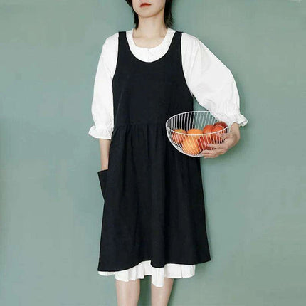 Chic Ruffled Cotton-Linen Apron for Women - Ideal for Cooking and Floral Creativity - Très Elite
