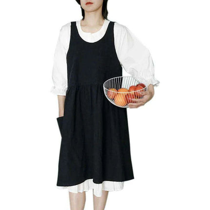 Chic Ruffled Cotton-Linen Apron for Women - Ideal for Cooking and Floral Creativity - Très Elite