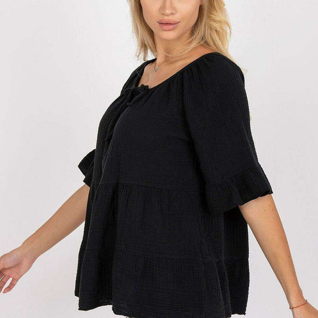 Chic Ruffled Cotton Top