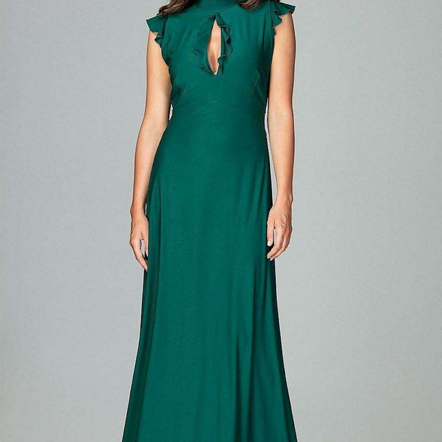 Chic Ruffled Maxi Evening Dress "Lenitif"