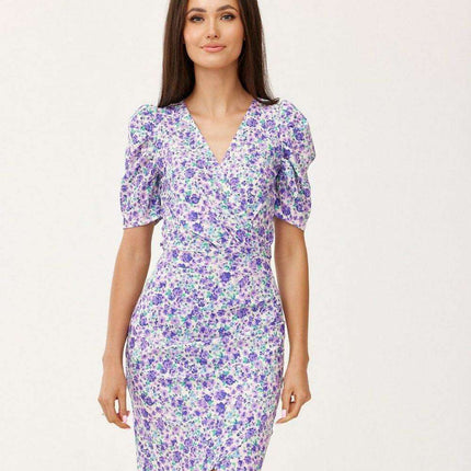 Chic Ruffled Sleeve Cocktail Dress with Modern Envelope Neckline - Très Elite
