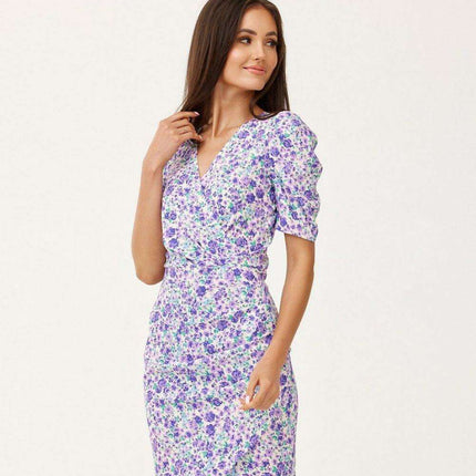 Chic Ruffled Sleeve Cocktail Dress with Modern Envelope Neckline - Très Elite