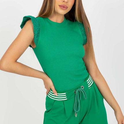Chic Ruffled Sleeve Cotton Blouse From Rue Paris Europe - Très Elite