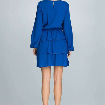 Chic Ruffled Waist Long Sleeve Dress - Très Elite