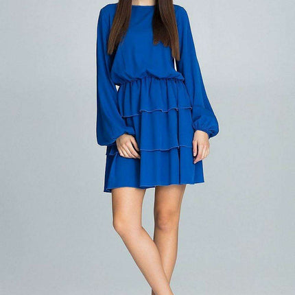 Chic Ruffled Waist Long Sleeve Dress - Très Elite