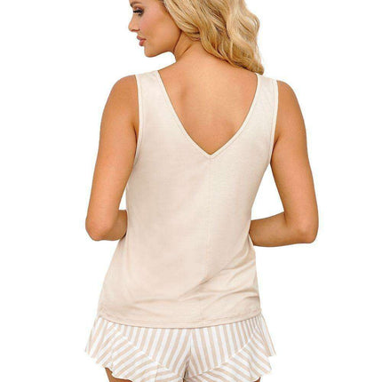Chic Sand Striped Loungewear Set