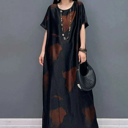 Chic Satin Maxi Dress with Chinese Influences for Women - SHENGPALAE 2024 Summer Collection - Très Elite