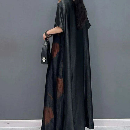 Chic Satin Maxi Dress with Chinese Influences for Women - SHENGPALAE 2024 Summer Collection - Très Elite