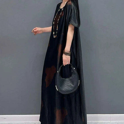 Chic Satin Maxi Dress with Chinese Influences for Women - SHENGPALAE 2024 Summer Collection - Très Elite