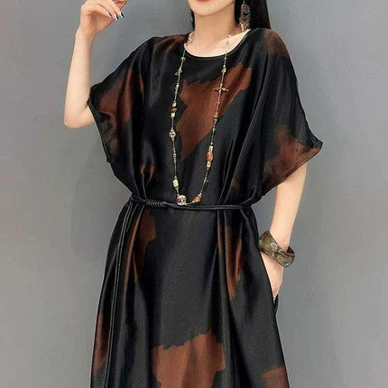 Chic Satin Maxi Dress with Chinese Influences for Women - SHENGPALAE 2024 Summer Collection - Très Elite