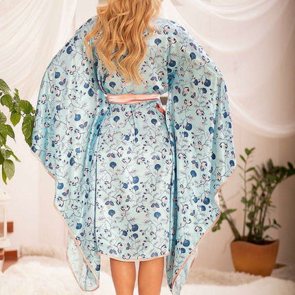 Chic Satin Springtime Lounge Robe - Très Elite