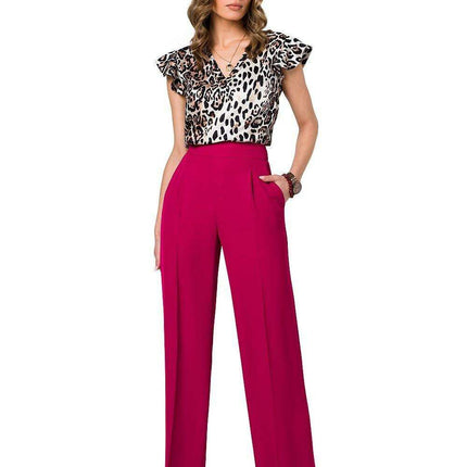 Chic Satin V-Neck Blouse with Ruffled Sleeves - Très Elite