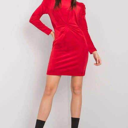 Chic Scarlet Velour Evening Dress Rue Paris Luxury Gown - Très Elite