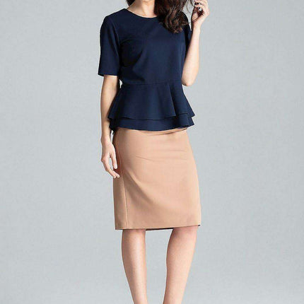 Chic Semi-Circular Neckline Blouse from Lenitif - Très Elite