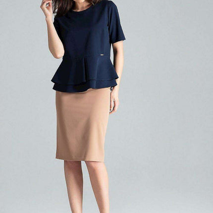 Chic Semi-Circular Neckline Blouse from Lenitif - Très Elite