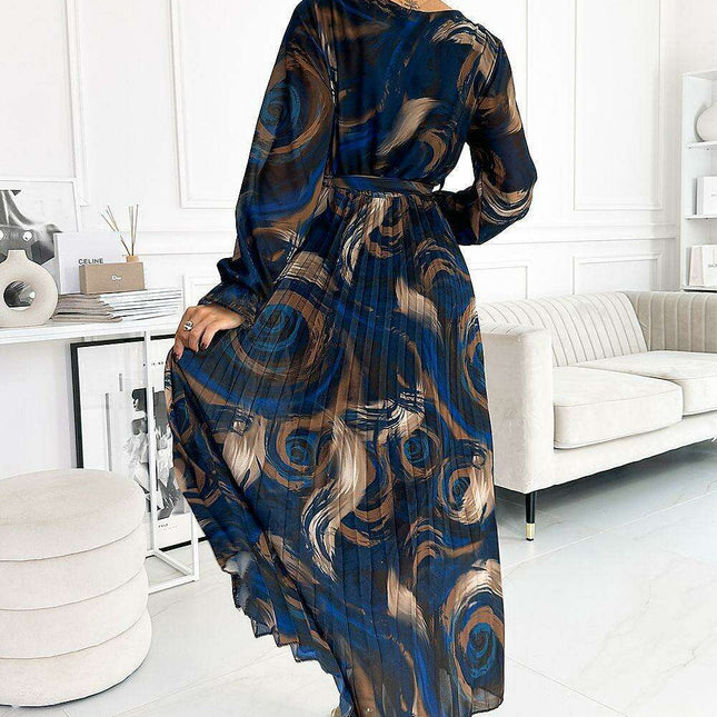 Chic Serene Floral Chiffon Cocktail Dress in Blue by Numoco