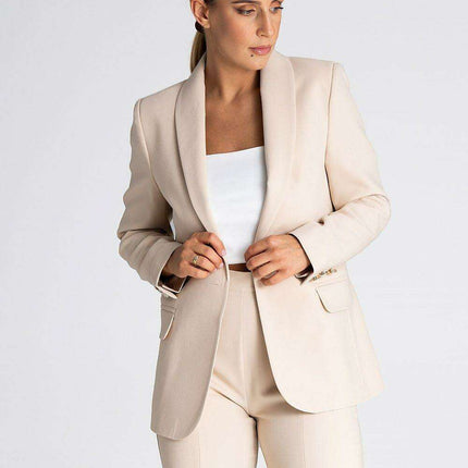 Chic Shawl Collar Blazer with Stylish Button Detail
