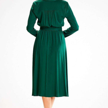 Chic Shawl Collar Flared Elegant Dress - Très Elite