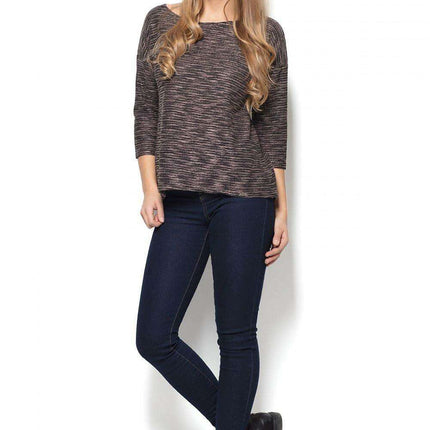 Chic Sheer-Back Mélange Top - Très Elite