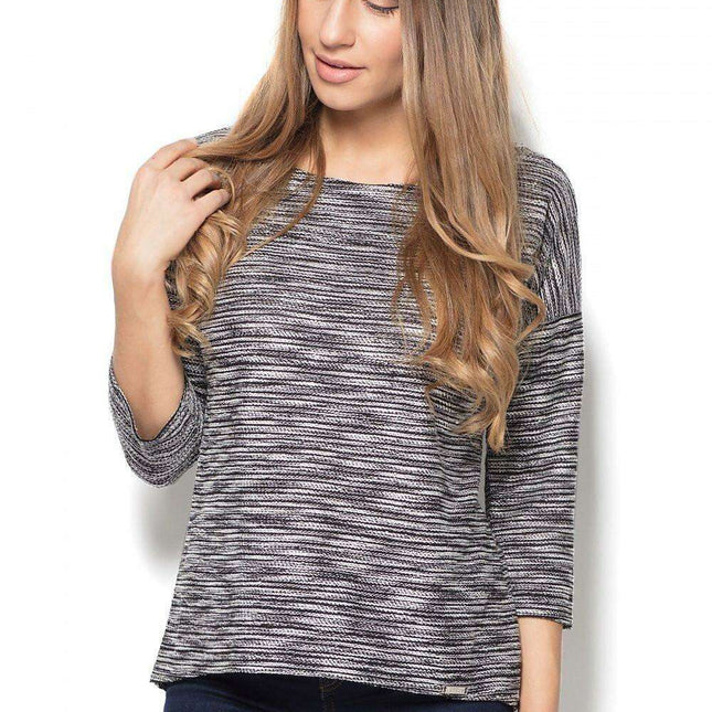 Chic Sheer-Back Mélange Top