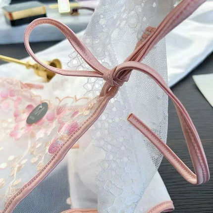 Chic Sheer Mesh Lace Triangle Briefs for Women with Low Rise Design - Très Elite