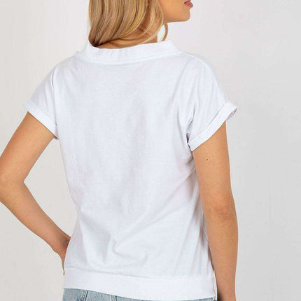 Chic Short Sleeve Cotton Blouse With Parisian Print - Très Elite