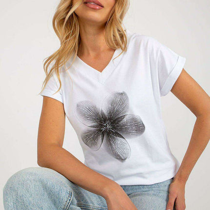 Chic Short Sleeve Cotton Blouse With Parisian Print - Très Elite