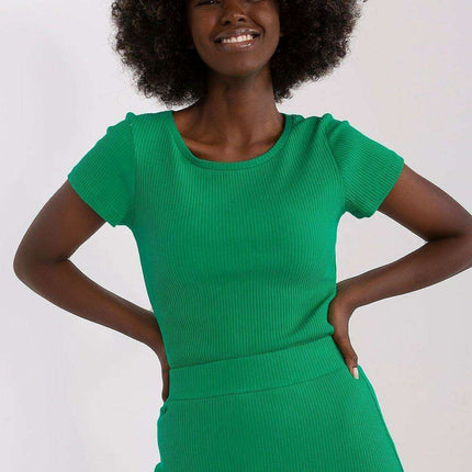 Chic Short-Sleeve Ribbed Cotton Top