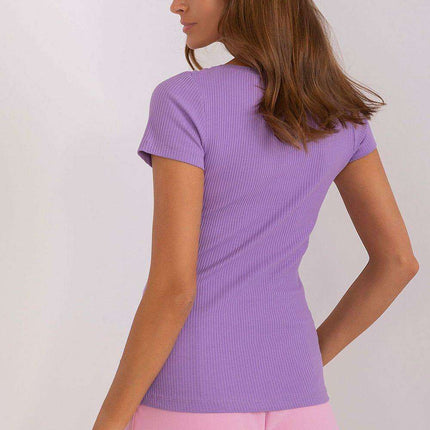 Chic Short-Sleeve Ribbed Cotton Top - Très Elite