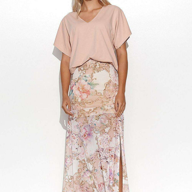 Chic Side Slit Flared Maxi Skirt for Effortless Elegance