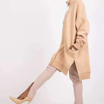 Chic Side-Slit Zip-Up Hoodie for Women - Très Elite