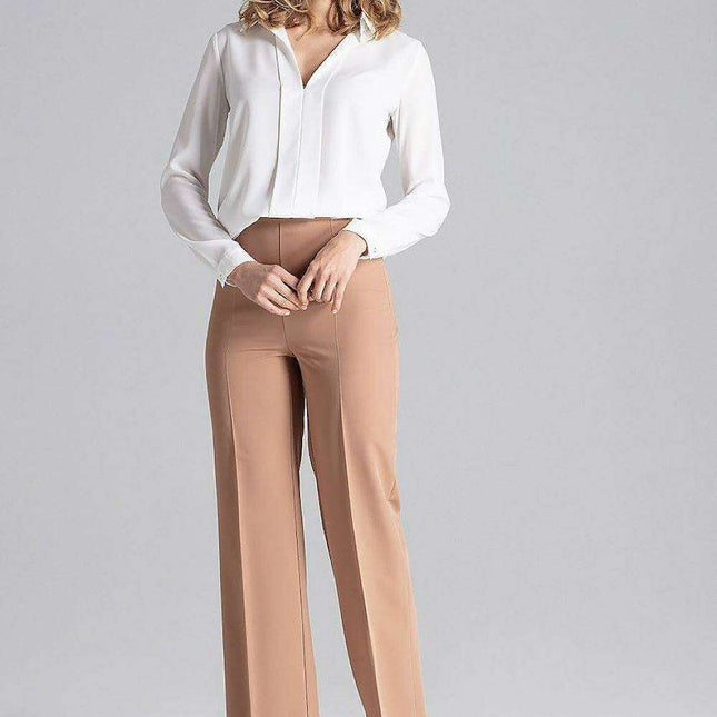 Chic Side-Zip Flared Trousers