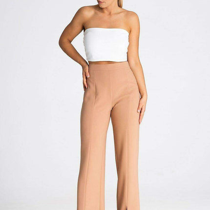 Chic Side Zip Slit Trousers for Women - Très Elite