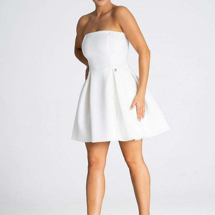 Chic Silver Logo-Embellished Pleated Evening Dress - Très Elite