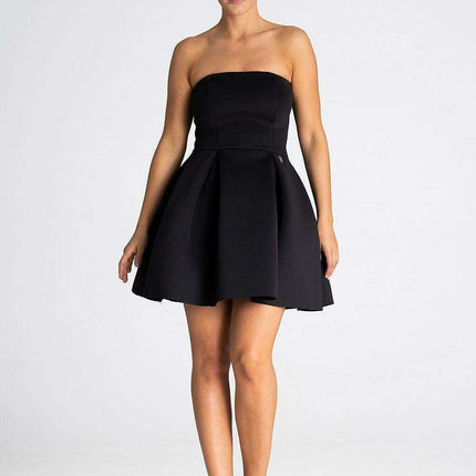 Chic Silver Logo-Embellished Pleated Evening Dress - Très Elite