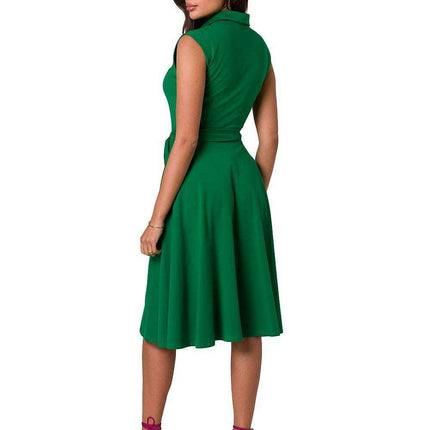 Chic Sleeveless Collared Day Dress - Très Elite