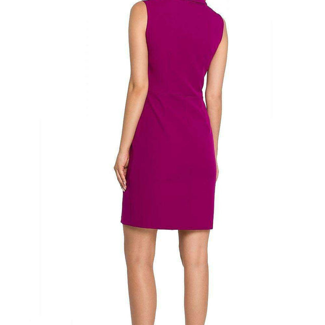 Chic Sleeveless Evening Jacket Dress with Chain Detail