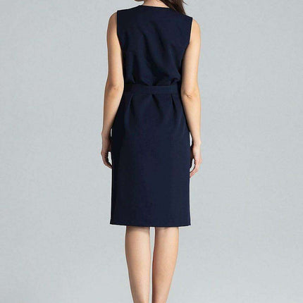 Chic Sleeveless Midi Dress with Luxe Gold Belt - Très Elite