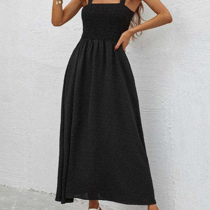 Chic Sleeveless Sling Print Maxi Dress for Effortless Elegance