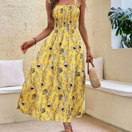 Chic Sleeveless Sling Print Maxi Dress for Effortless Elegance - Très Elite