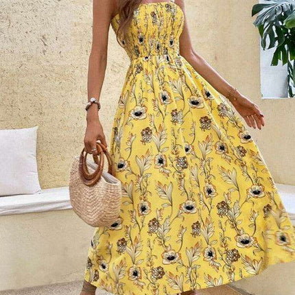 Chic Sleeveless Sling Print Maxi Dress for Effortless Elegance - Très Elite