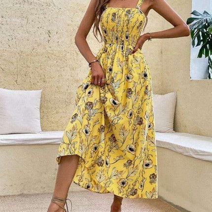Chic Sleeveless Sling Print Maxi Dress for Effortless Elegance - Très Elite