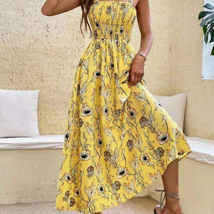Chic Sleeveless Sling Print Maxi Dress for Effortless Elegance - Très Elite