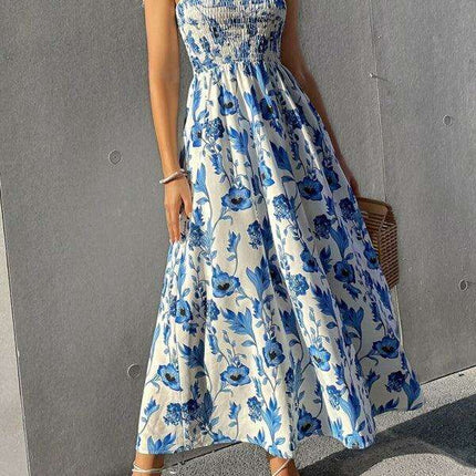 Chic Sleeveless Sling Print Maxi Dress for Effortless Elegance - Très Elite