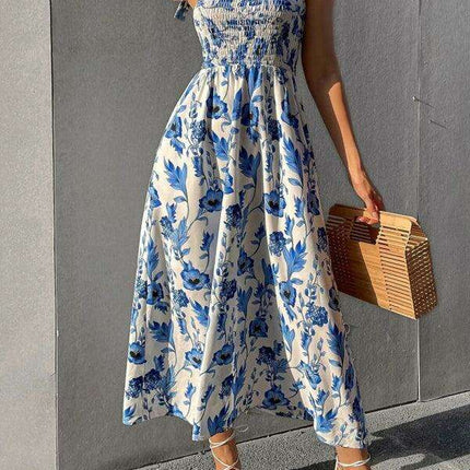 Chic Sleeveless Sling Print Maxi Dress for Effortless Elegance - Très Elite