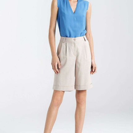 Chic Sleeveless Viscose Blouse With Pleated Details - Très Elite