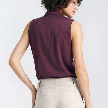 Chic Sleeveless Viscose Blouse With Timeless Collar - Très Elite