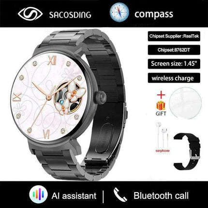 Chic Smart NFC Watch for Women with Bluetooth Calling, GPS, and Health Monitoring - Très Elite